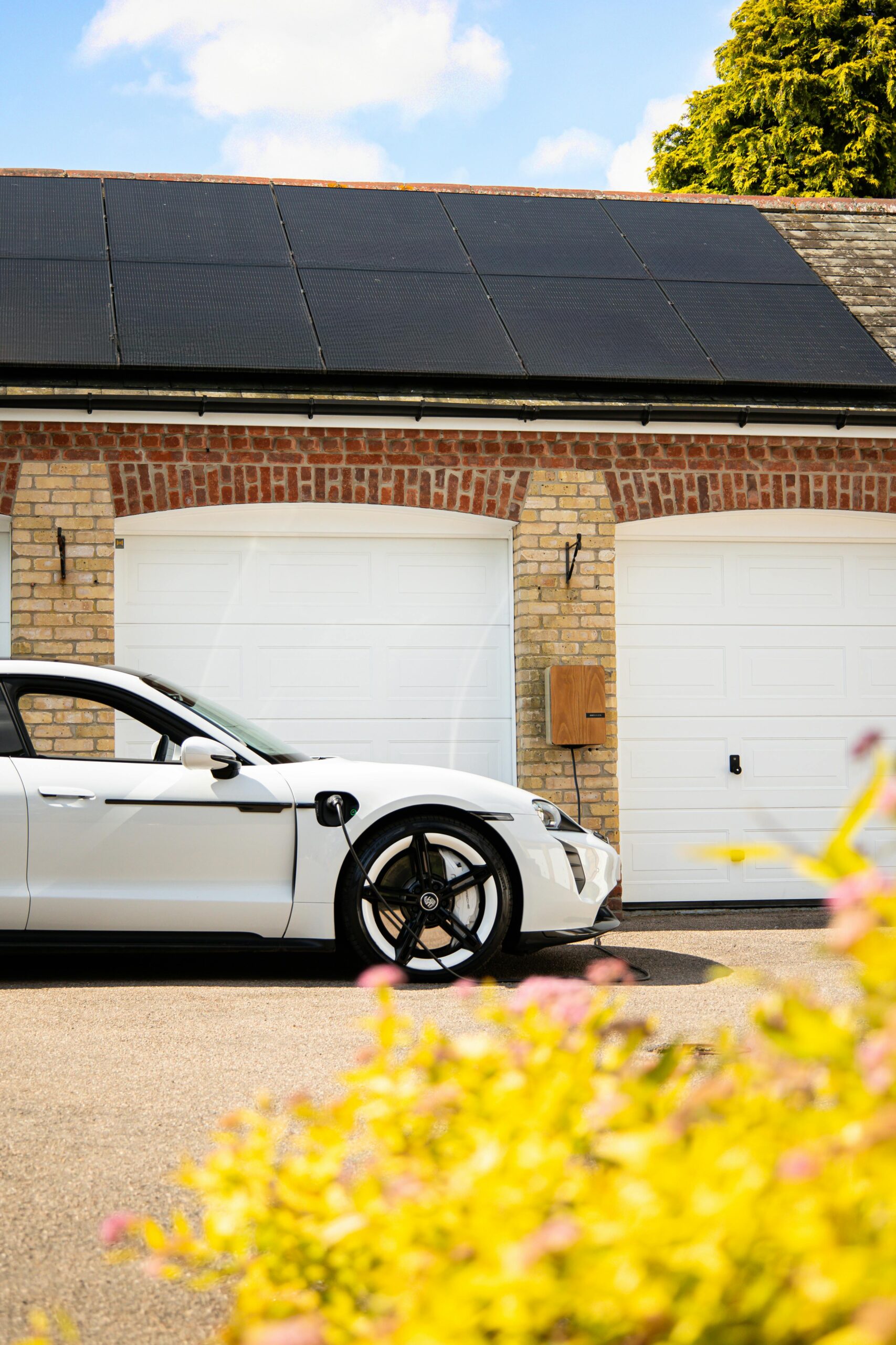 Electric sports car charging at home